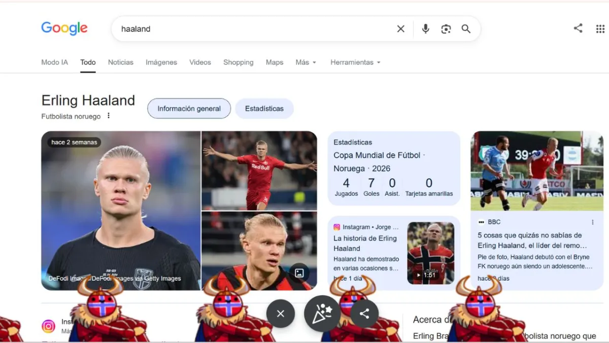 Google lanza un ‘easter egg’ vikingo dedicado a Erling Haaland