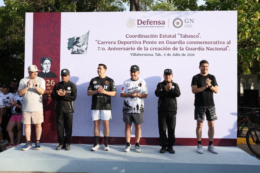 Conmemora Guardia Nacional su 7º aniversario con carrera atlética en Tabasco